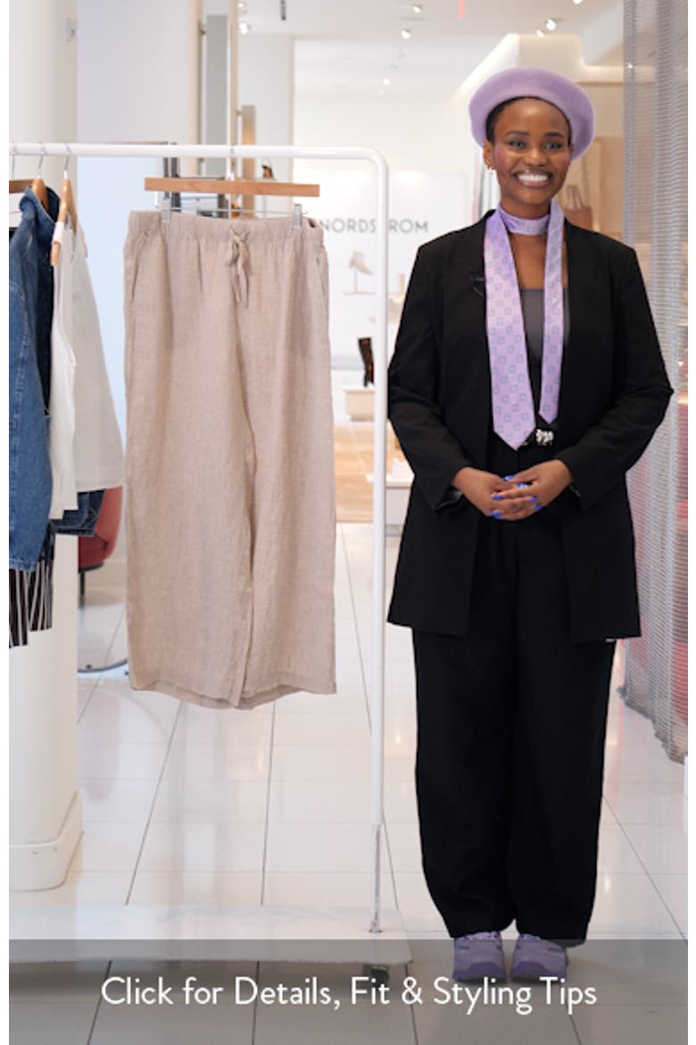 Organic Linen Drawstring Wide Leg Pants video
