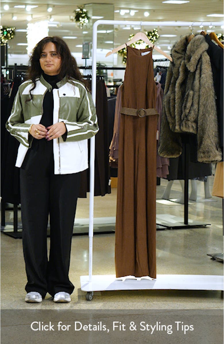 Texture Sleeveless Wide Leg Jumpsuit, sales video thumbnail