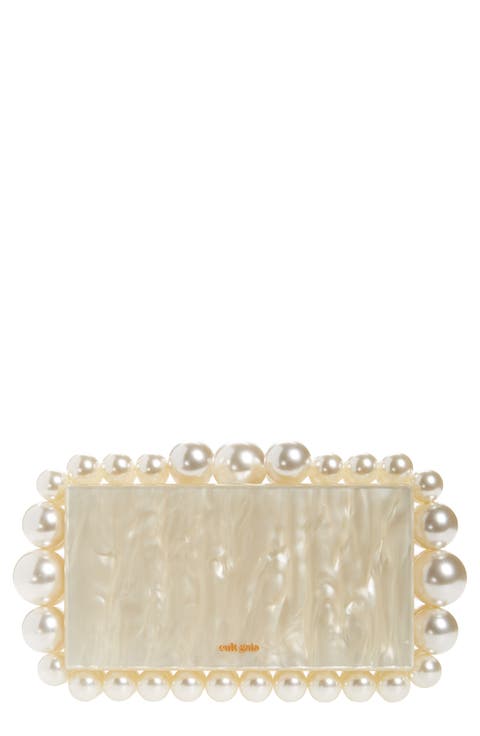 Eos Beaded Acrylic Box Clutch