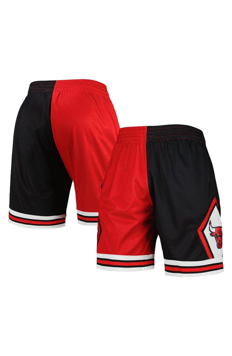 Mitchell & Ness Men's Mitchell & Ness Black/Red Chicago Bulls Hardwood Classics 1997 Split Swingman Shorts, Main, color, Black