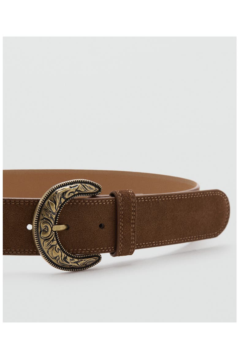 Suede Effect Belt, Alternate, color, BROWN