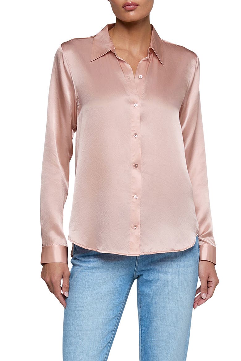 Tyler Silk Blouse, Main, color, MISTY ROSE