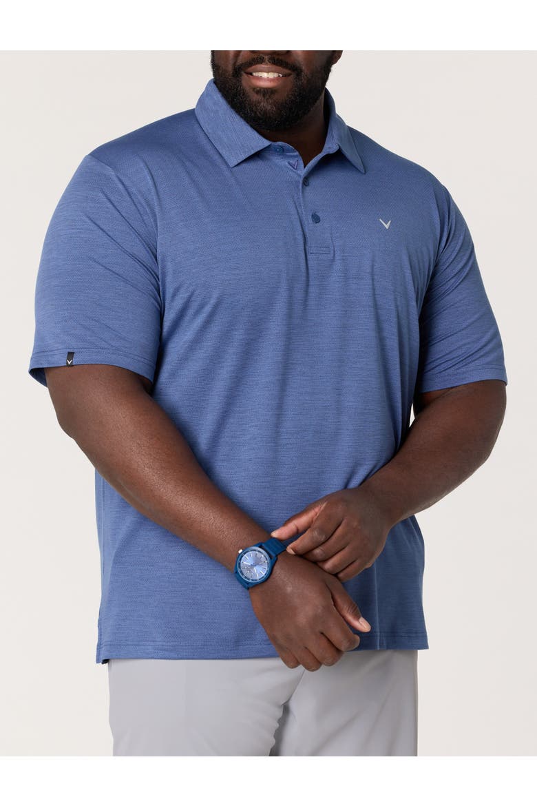 Big & Tall Heathered Jacquard Polo Shirt V2, Alternate, color, PEACOAT