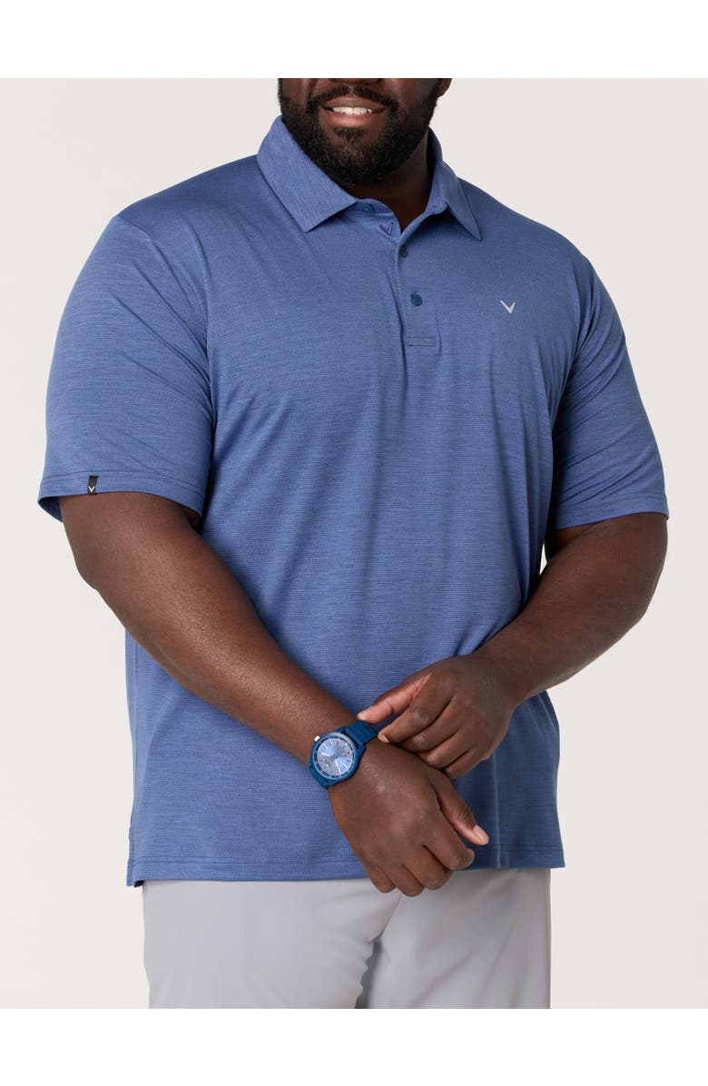 Callaway Big & Tall Heathered Jacquard Polo Shirt V2, Alternate, color, Peacoat