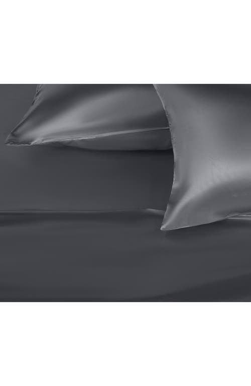 Martex Set Of 2 Elegance Satin Pillowcases In Silver