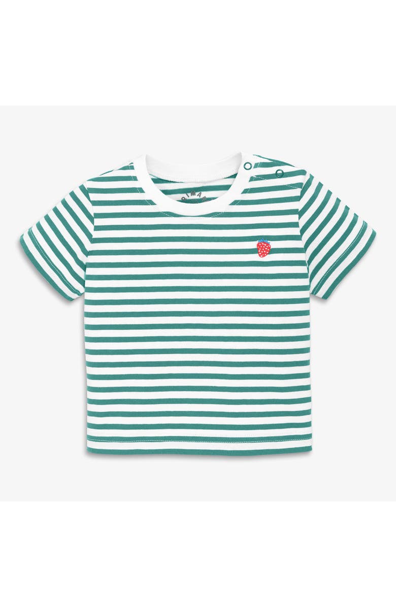 Primary Baby Embroidered Stripe Tee, Main, color, Sunwashed Teal White Stripe