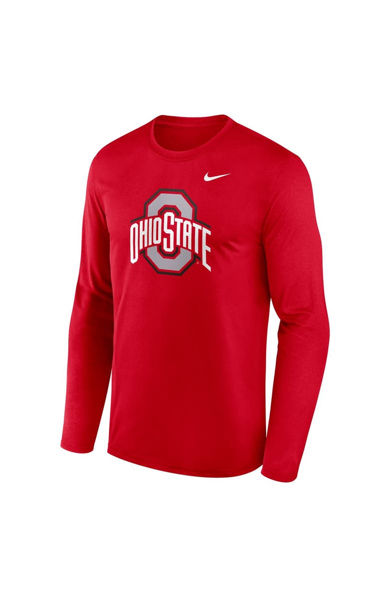 Nike Men's Nike Scarlet Ohio State Buckeyes Primetime Primary Legend Long Sleeve T-Shirt, Alternate, color, Scarlet