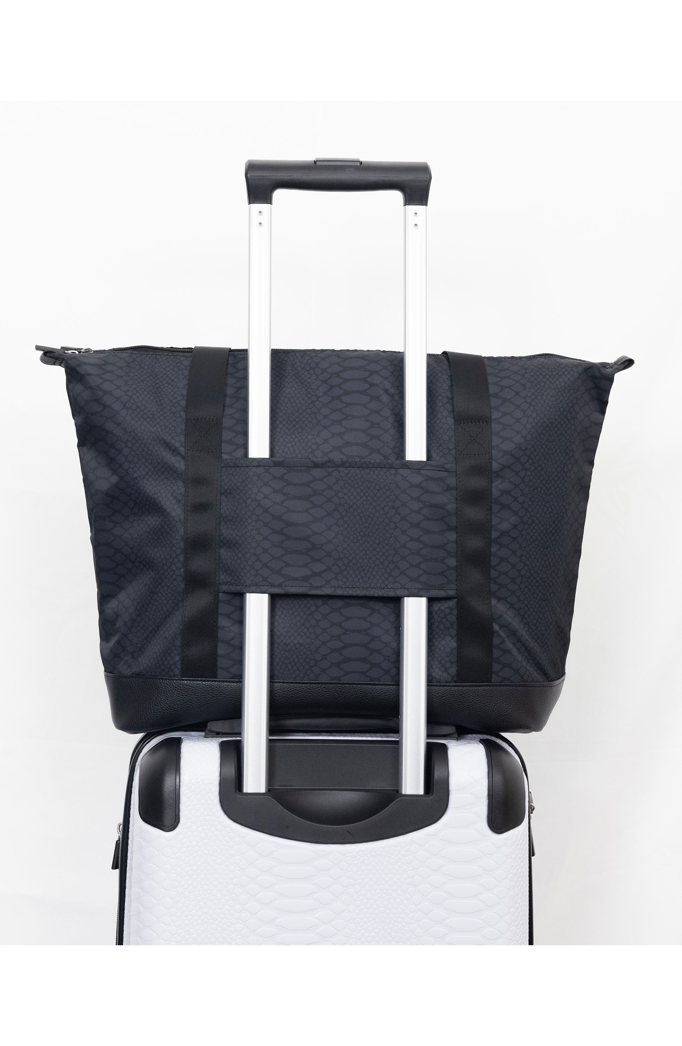 GEOFFREY BEENE Snakeskin Embossed Tote Bag & Hardside Spinner Suitcase Set, Alternate, color, 