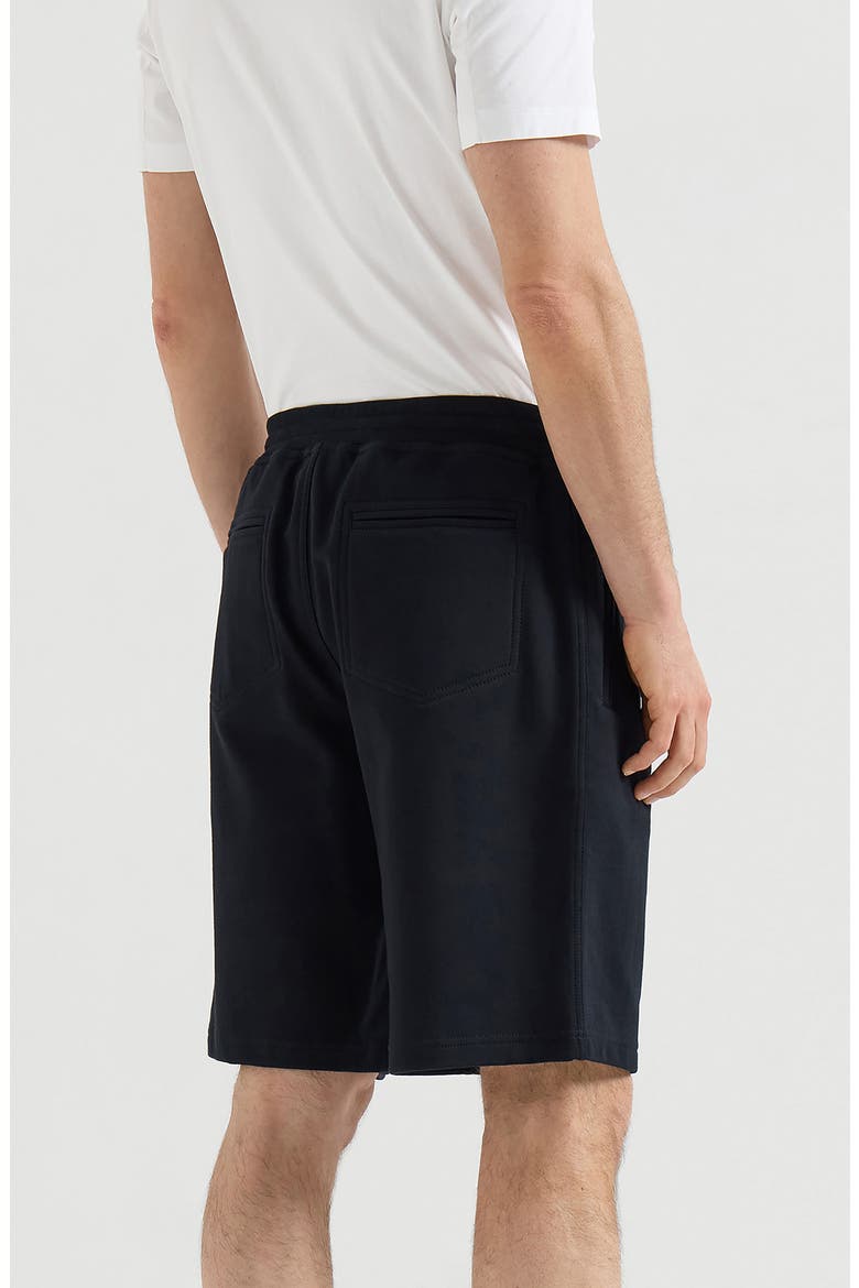 Techno cotton French terry Bermuda shorts, Alternate, color, Black