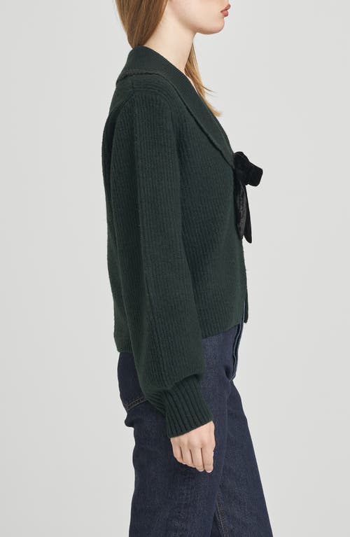 Wayf Sloane Bow Cardigan In Green