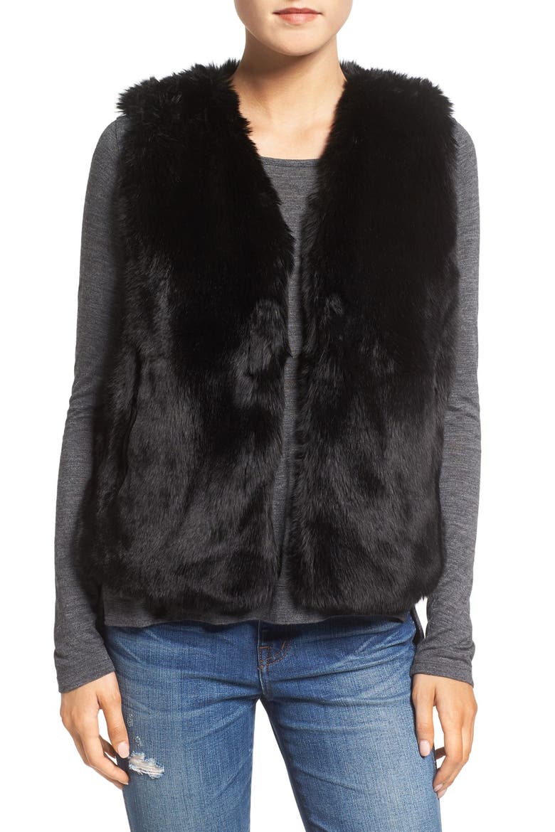 Faux Fur Vest, Main, color, TRUE BLACK