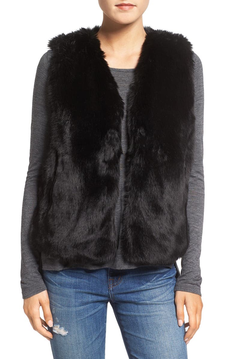 Madewell Faux Fur Vest, Main, color, 