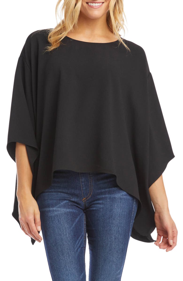 Karen Kane Handkerchief Hem Crepe Top, Main, color,