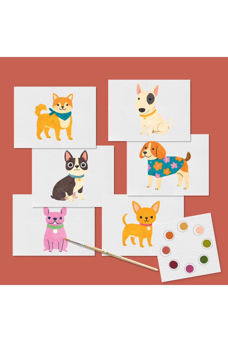 Super Pups Watercolor Postcard Kit, Alternate, color, Multicolor