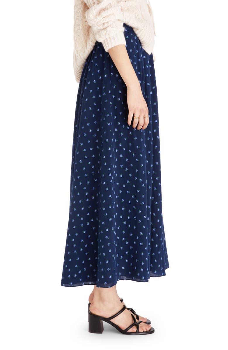 Madewell Floral Print Cotton Maxi Skirt, Alternate, color,