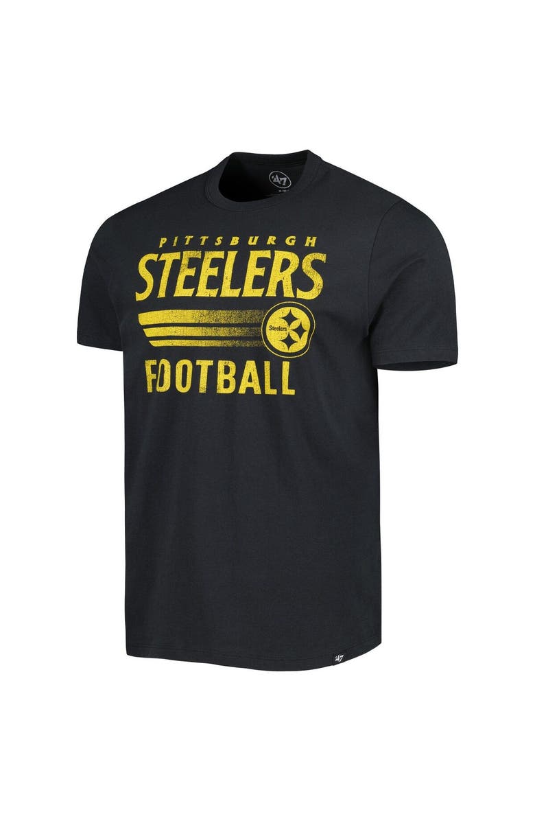 '47 Men's '47 Black Pittsburgh Steelers Wordmark Rider Franklin T-Shirt, Alternate, color, 