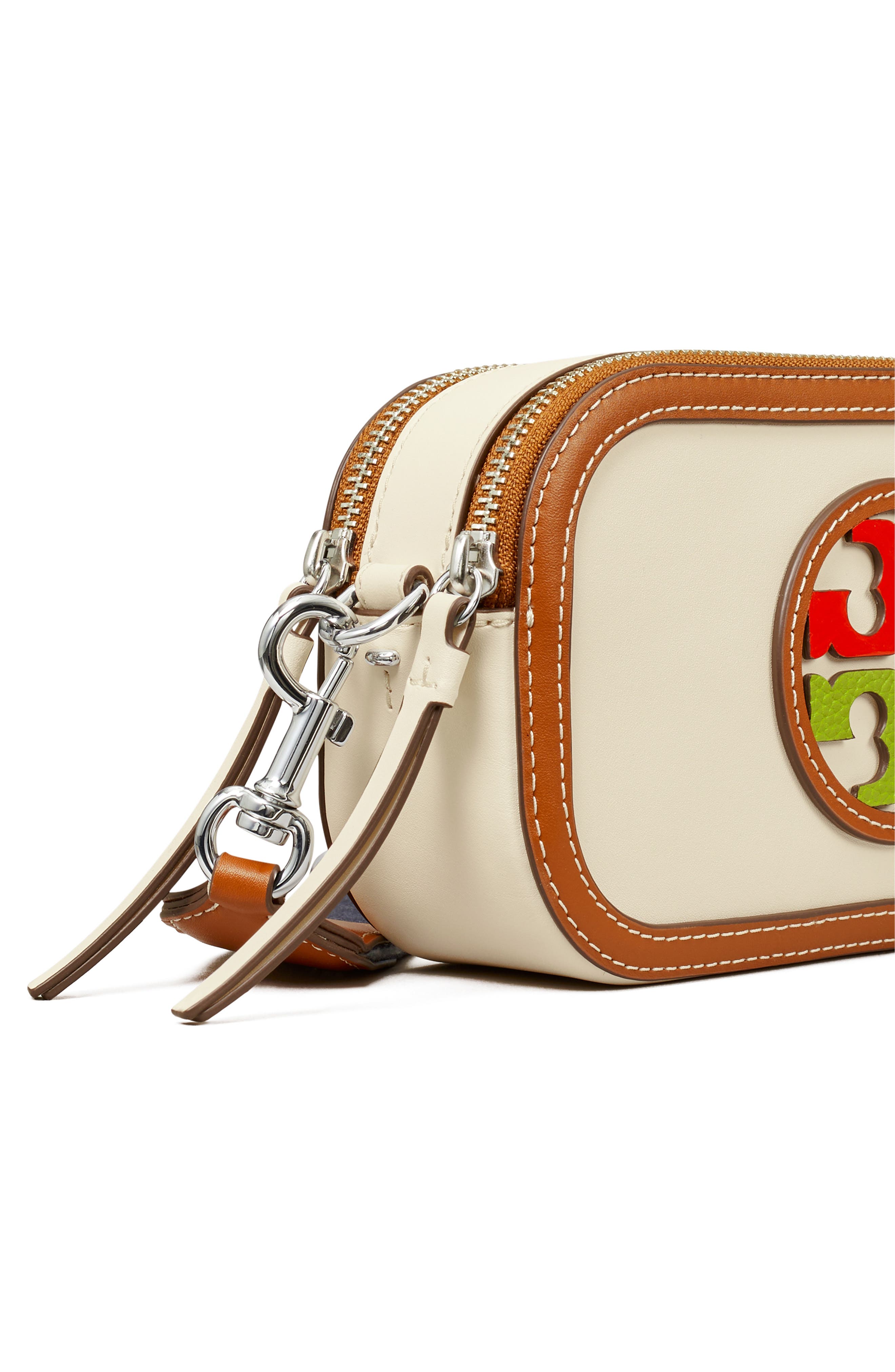 Tory Burch Mini Miller Marquetry Logo Crossbody Bag, Alternate, color, 