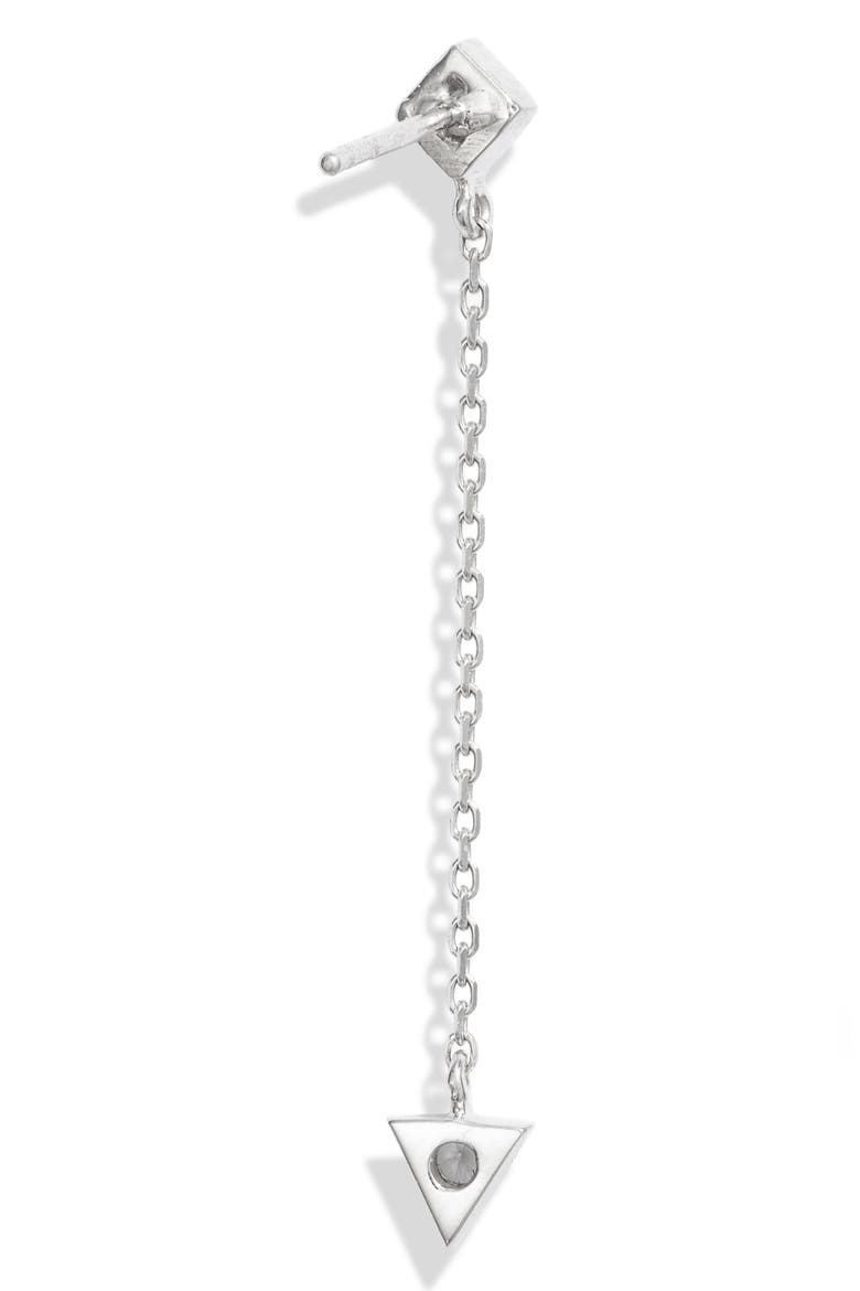 Cleo White Sapphire Linear Drop Earrings, Alternate, color, SILVER