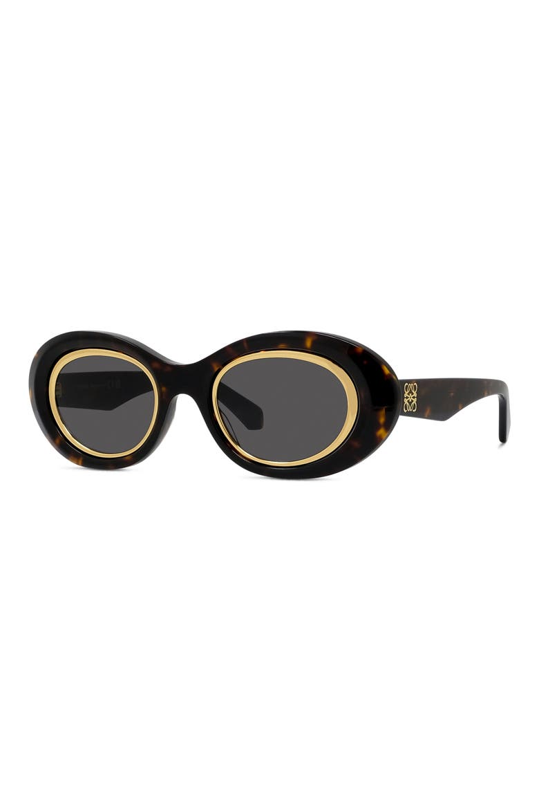Anagram 54mm Oval Sunglasses, Alternate, color, DARK HAVANA / SMOKE
