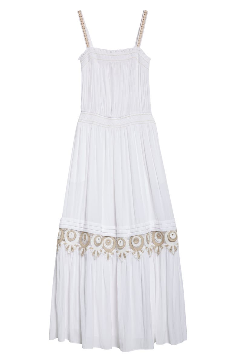 Ramy Brook Catalina Smocked Trim Maxi Sundress, Alternate, color, Ivory
