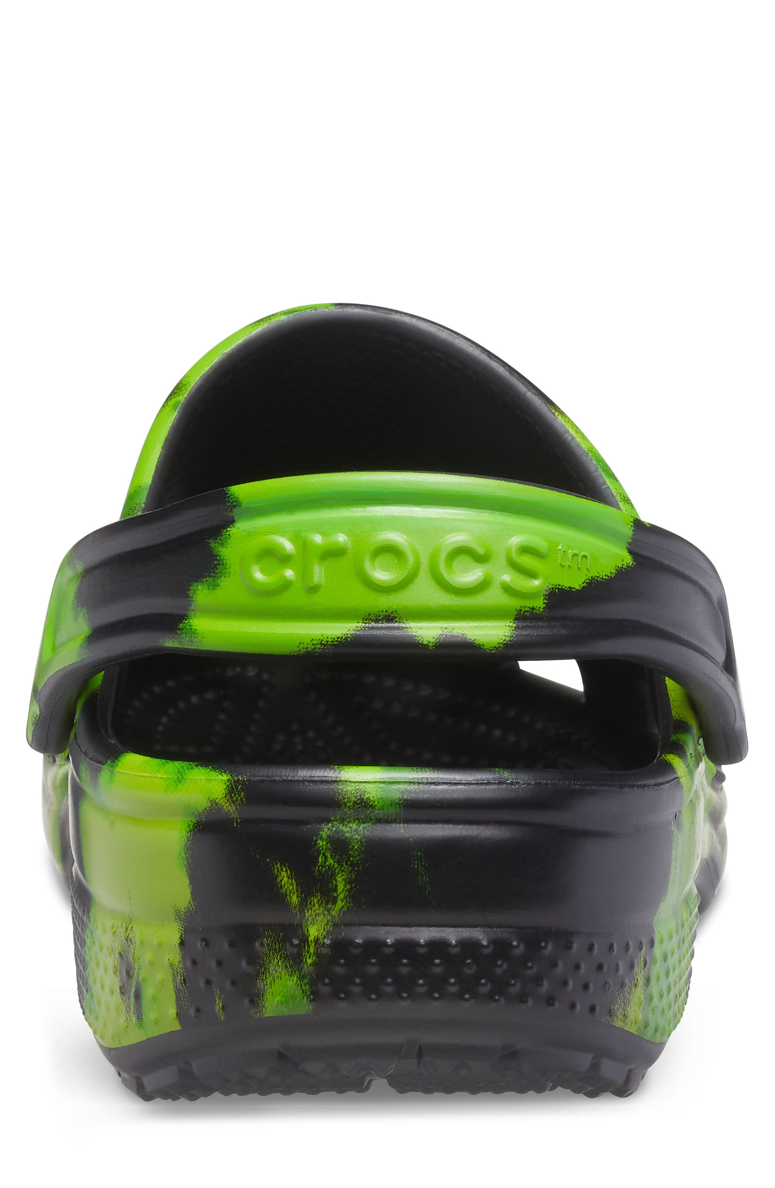 Classic Tie Dye Graphic Clog, Alternate, color, BLACK/ LIME PUNCH