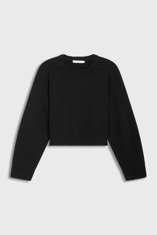 Almina Concept Cropped Wool Sweater In Black