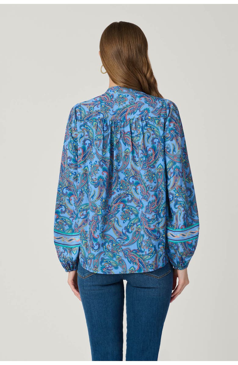 Shoshanna Cameron Pelotas Border Paisley Top, Alternate, color, Blue Multi
