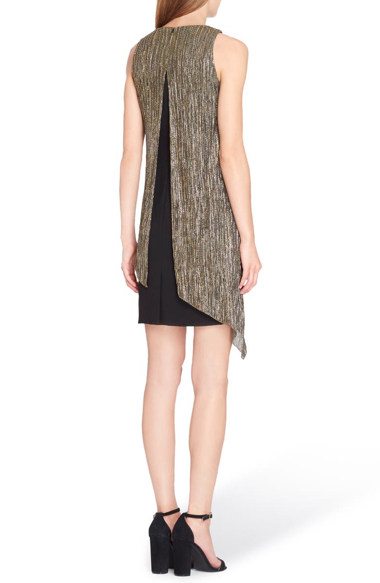 Tahari Metallic Overlay Sheath Dress, Alternate, color,