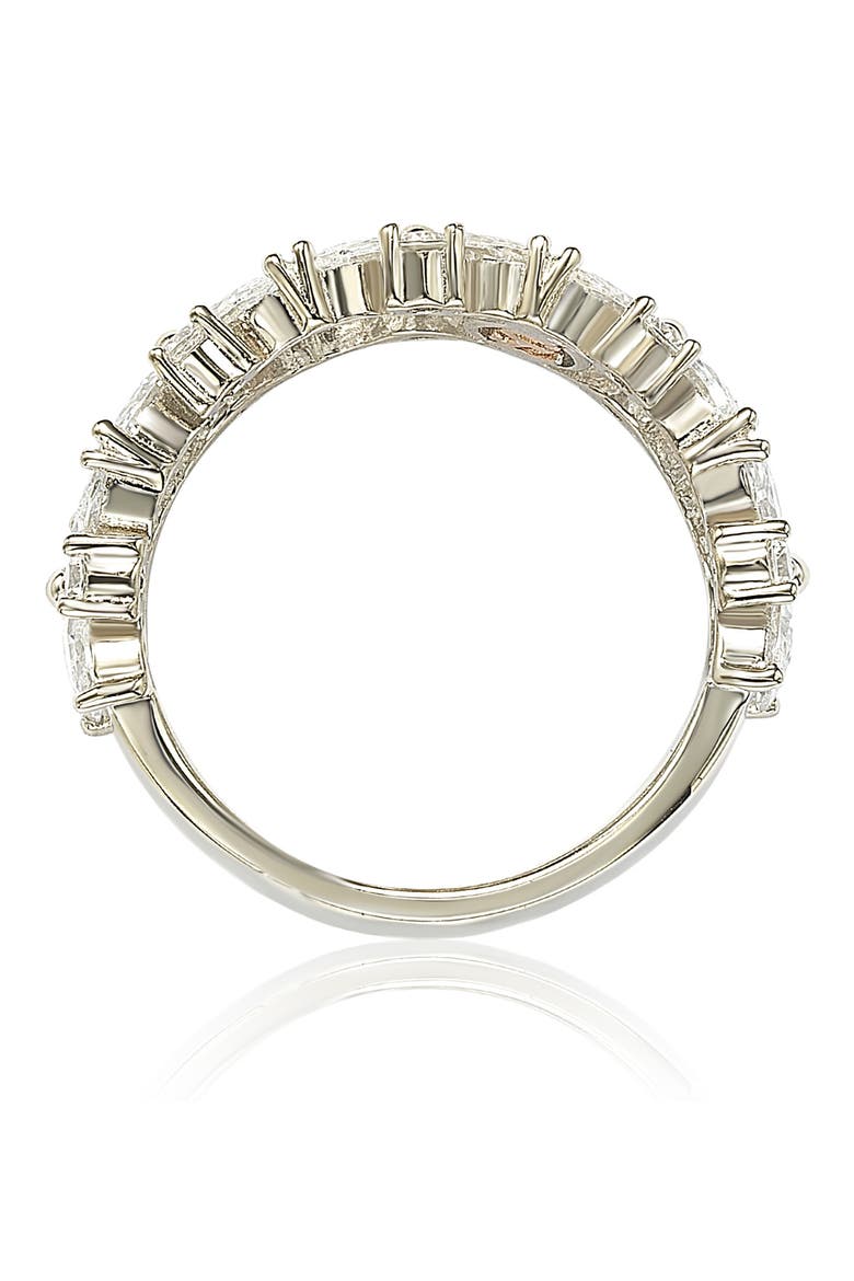 Multicut Cubic Zirconia Floral Eternity Ring, Alternate, color, WHITE