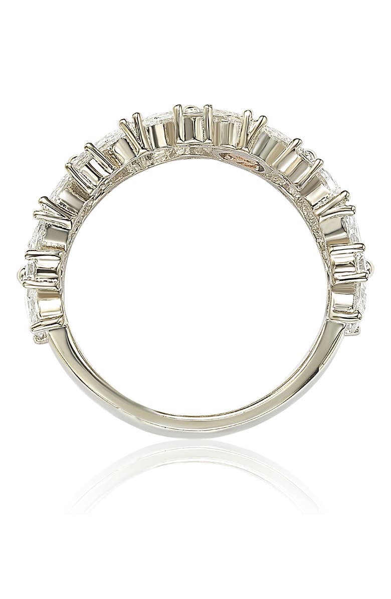 SUZY LEVIAN Multicut Cubic Zirconia Floral Eternity Ring, Alternate, color, White