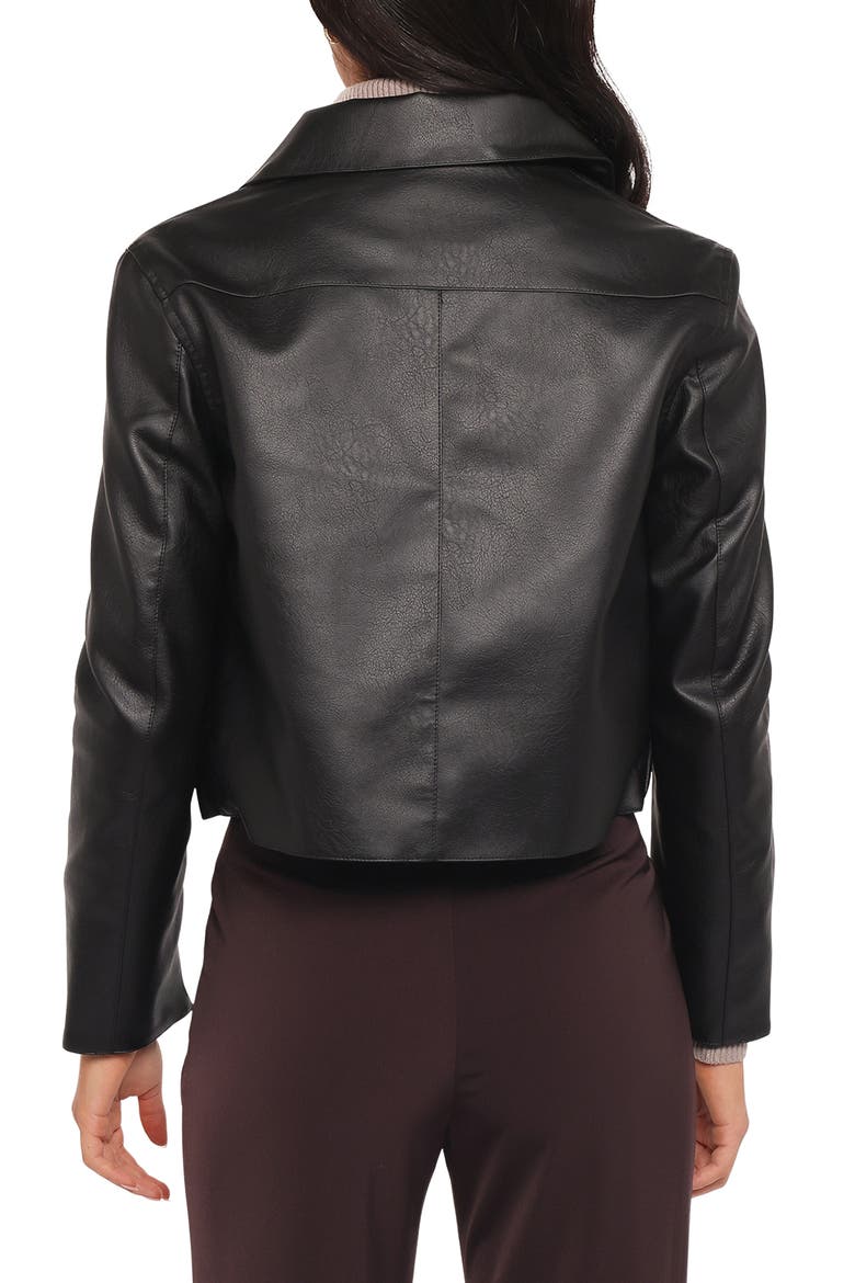 Hope Cropped Faux Leather Jacket, Alternate, color, BLACK
