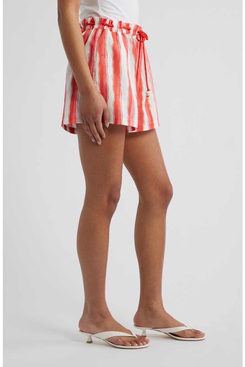 Striped Paperbag Shorts, Alternate, color, CHERRY GLAZE