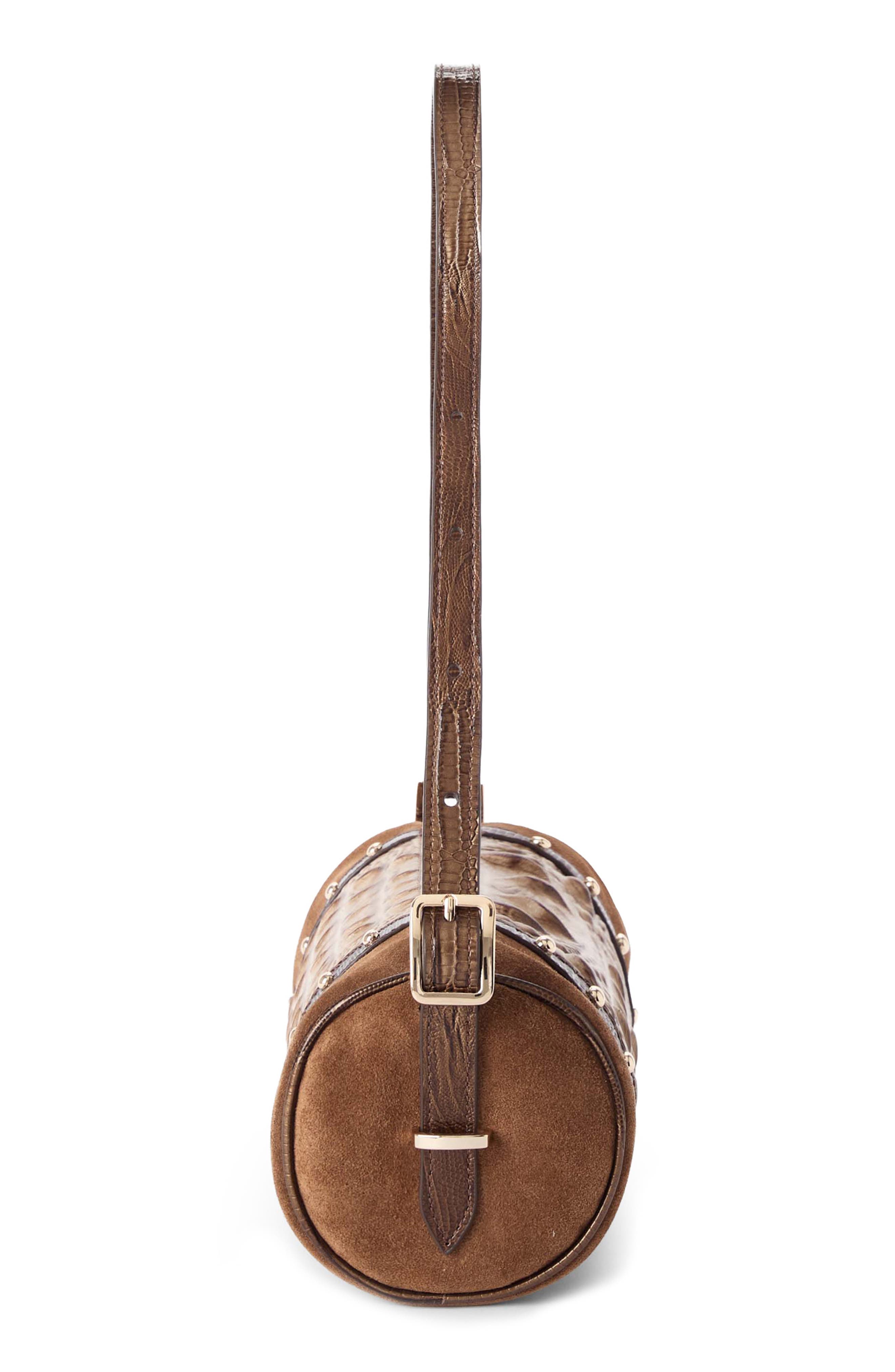 Billie Leather Barrel Bag, Alternate, color, TAUPE ENSEMBLE