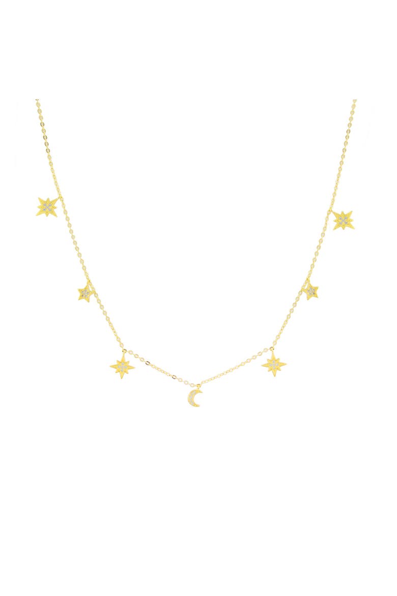 Heavenly Realms Moon & Stars Drop Choker Necklace, Alternate, color, Gold