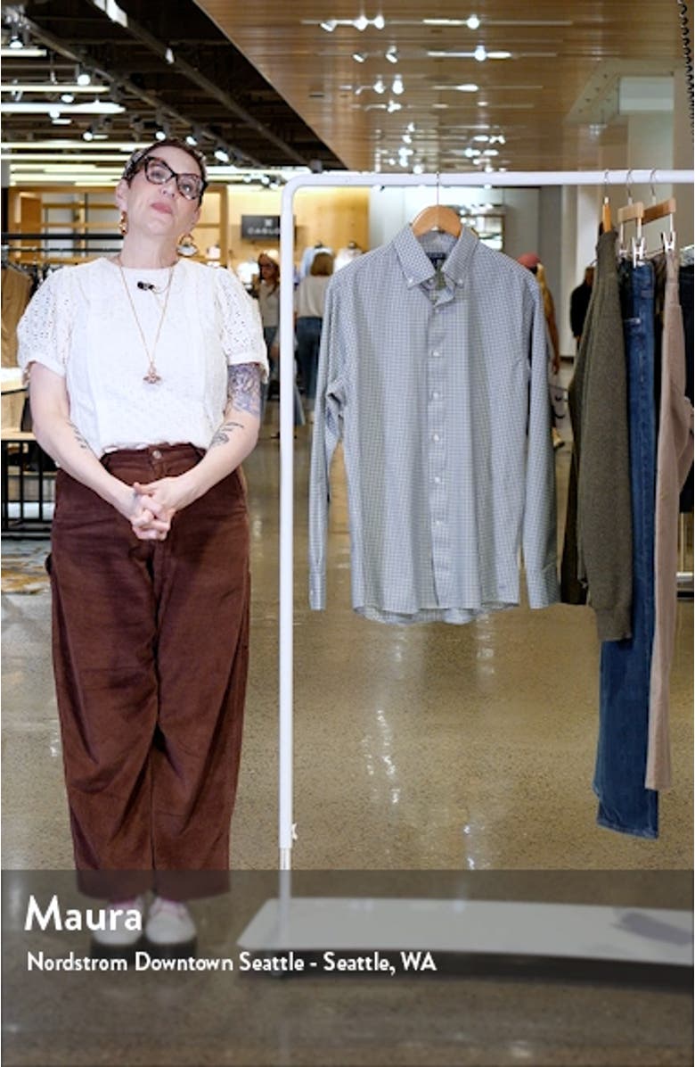 Cheviot Microcheck Performance Button-Down Shirt, sales video thumbnail