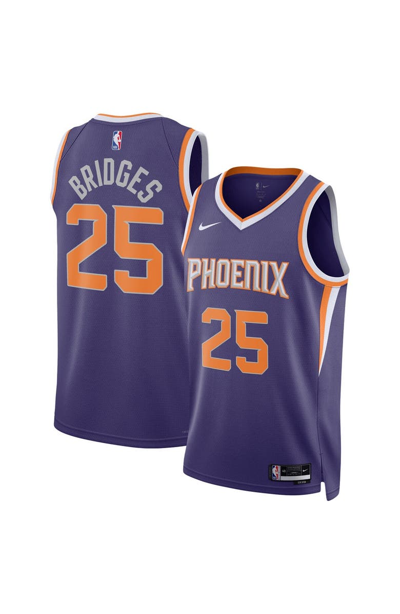 Nike Unisex Nike Mikal Bridges Purple Phoenix Suns Swingman Jersey - Icon Edition, Main, color, 