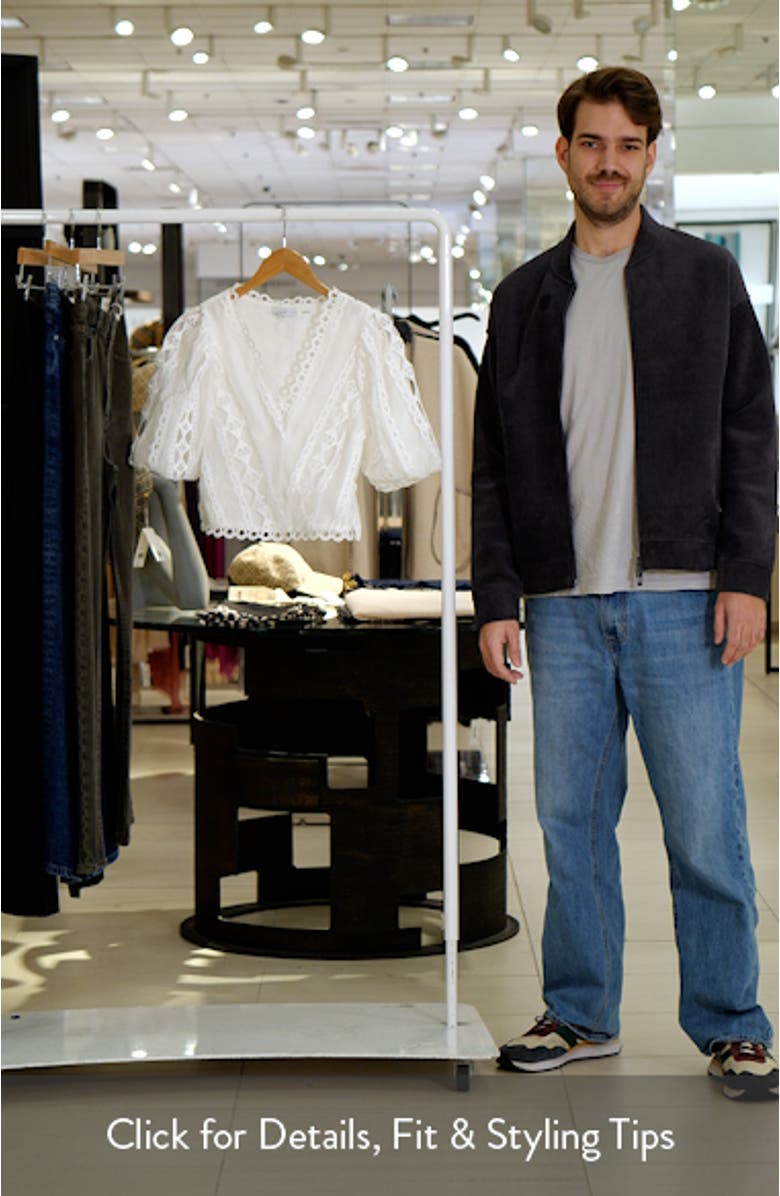 Lace Puff Sleeve Crop Top, sales video thumbnail