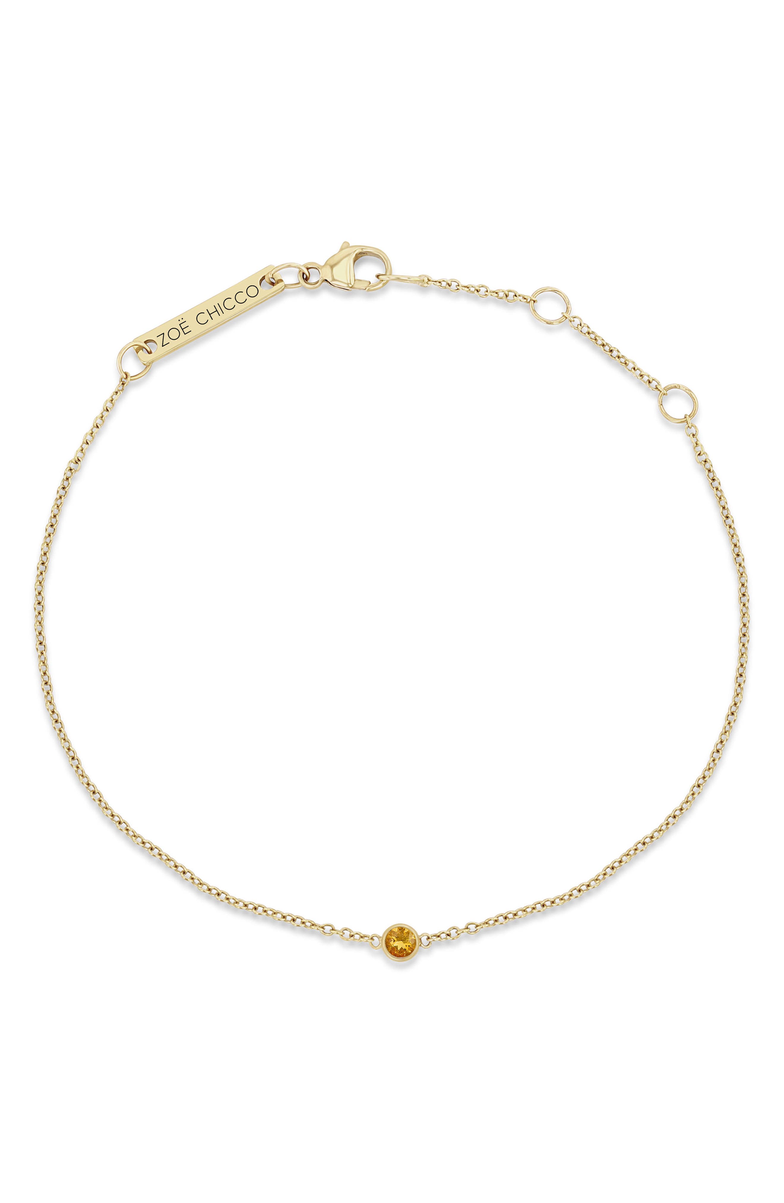 Zoë Chicco Bezel Opal Pendant Bracelet In Gold