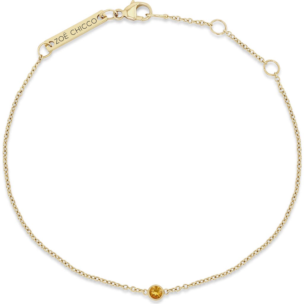 Zoë Chicco Bezel Opal Pendant Bracelet In Gold
