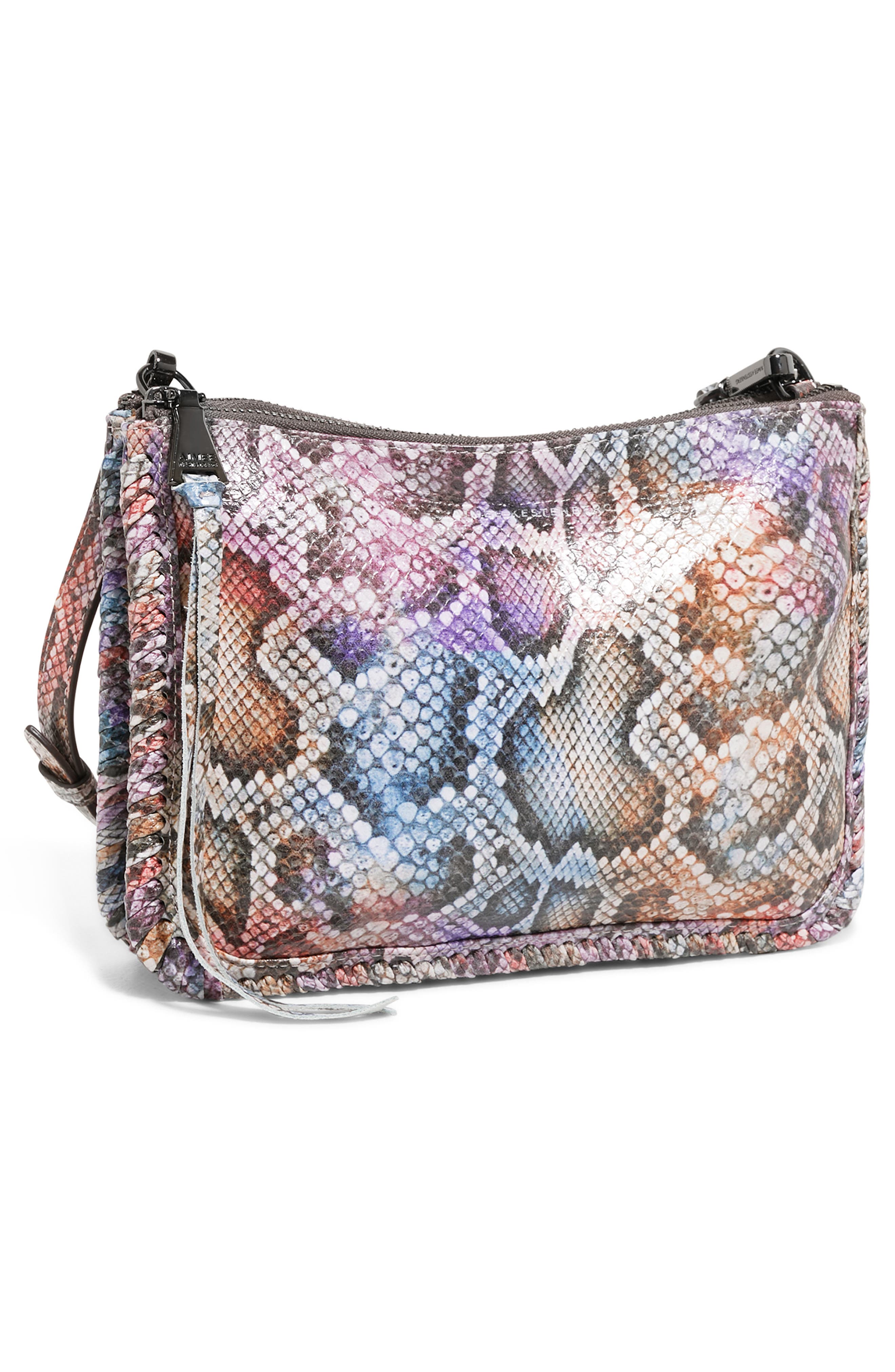 Famous Double Zip Leather Crossbody Bag, Alternate, color, OMBRE COBRA
