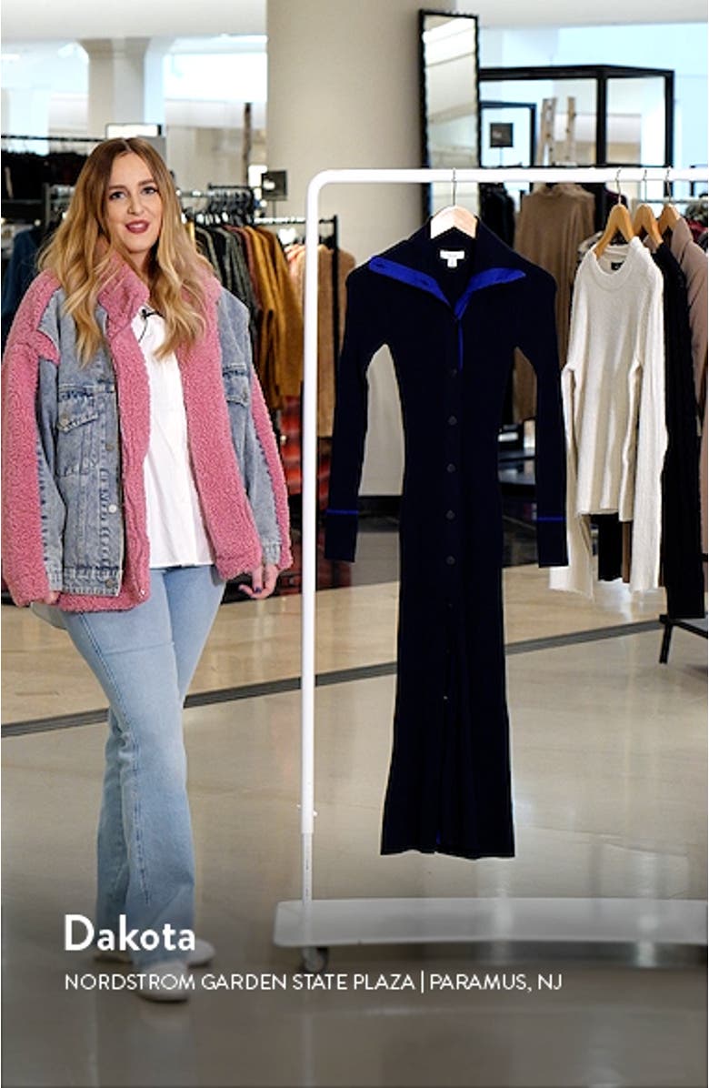 Millie Long Sleeve Ribbed Midi Sweater Dress, sales video thumbnail