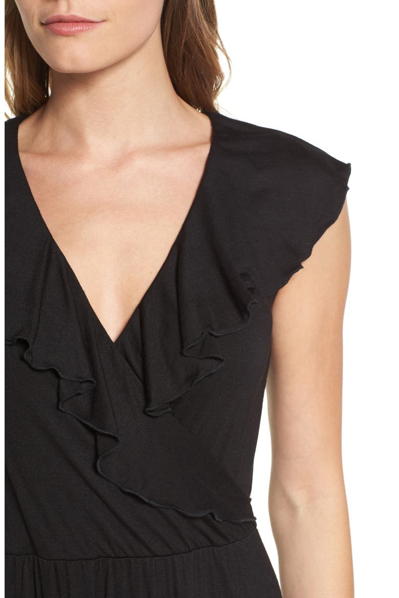Ruffle Maxi Dress, Alternate, color, BLACK