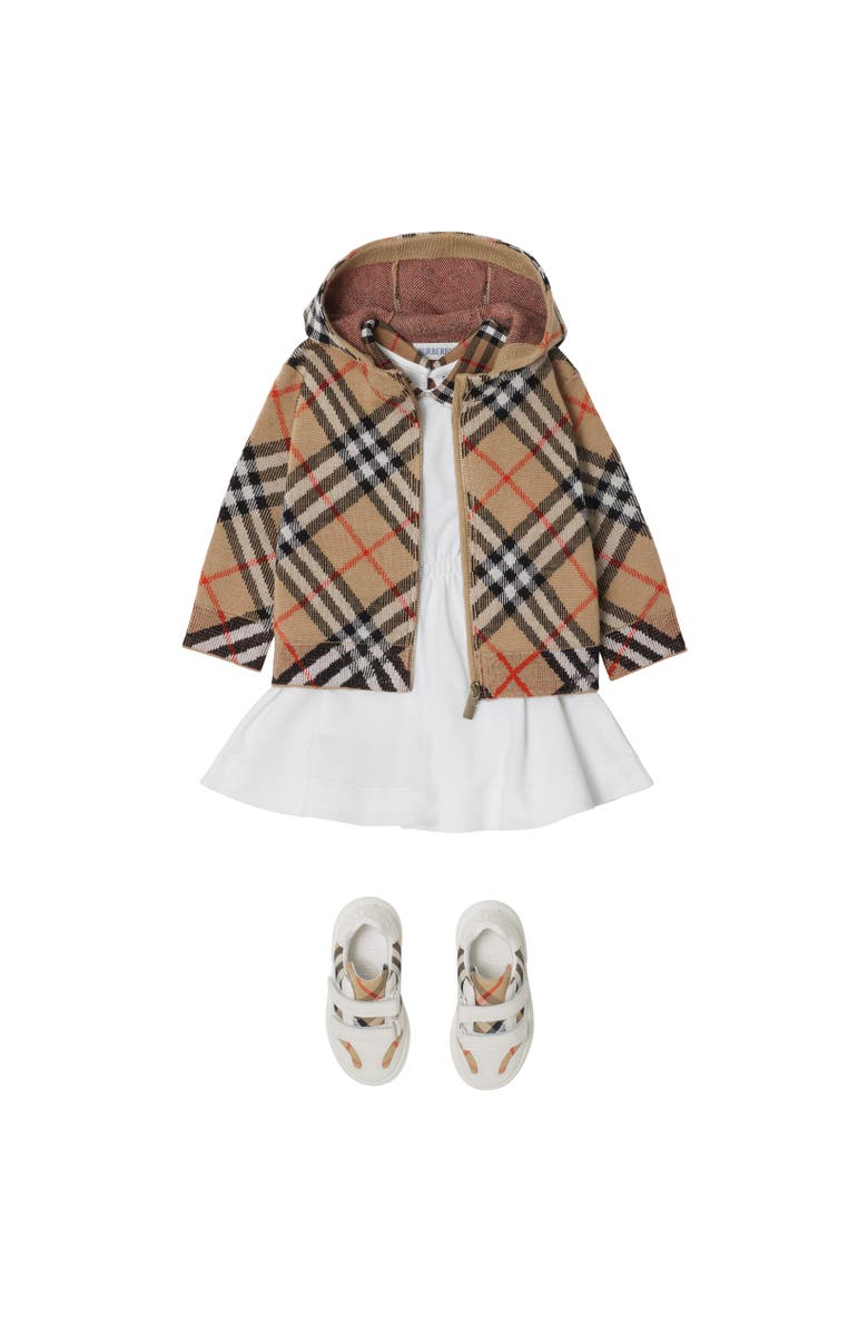 Burberry Check Wool Zip Hoodie, Alternate, color, Sand