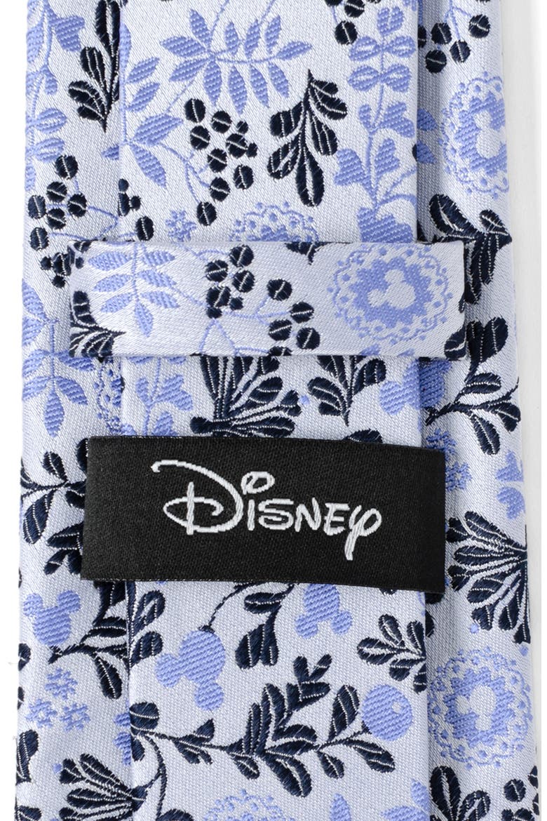 x Disney Mickey Floral Silk Tie, Alternate, color, BLUE