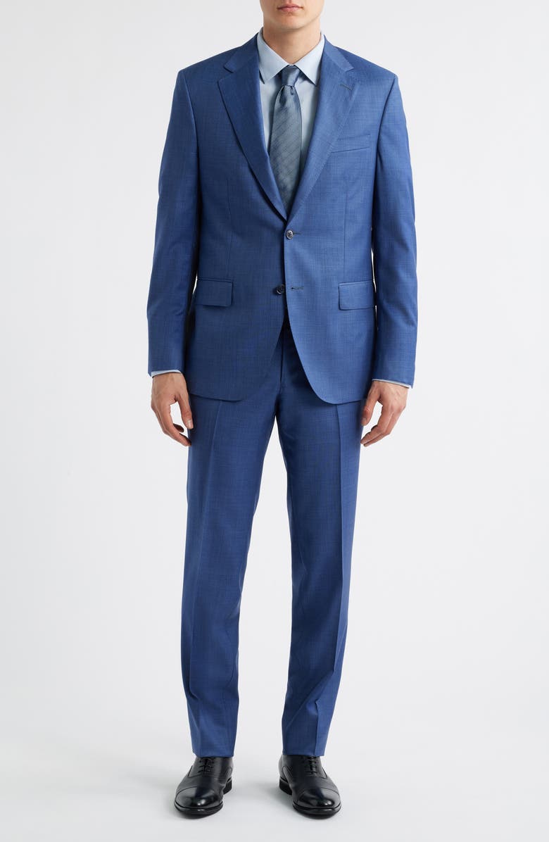 Peter Millar Hartford Classic Fit Blue Wool Suit, Main, color, Medium Blue