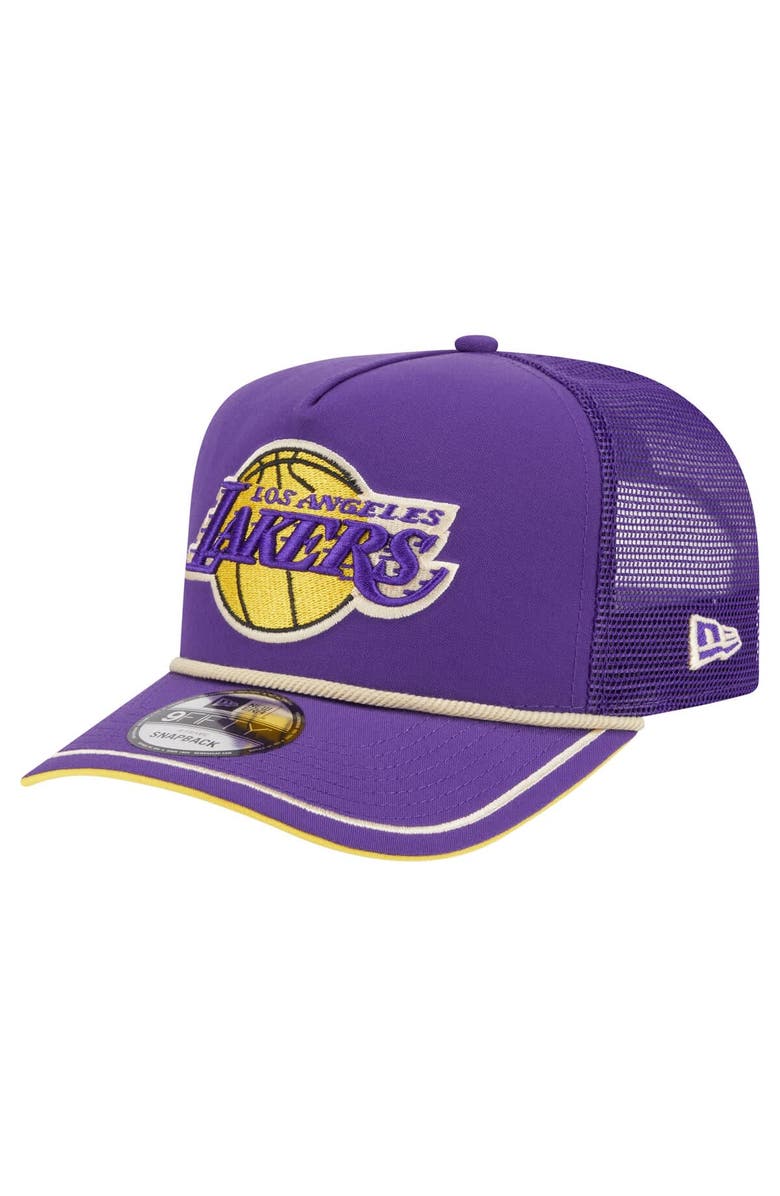 New Era Men's New Era Purple Los Angeles Lakers Vintage Team Rope A-Frame 9FIFTY Snapback Hat, Main, color, Purple