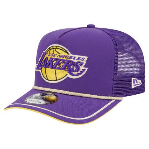 Men's New Era Purple Los Angeles Lakers Vintage Team Rope A-Frame 9FIFTY Snapback Hat