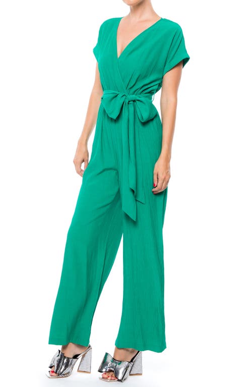 Shop Meghan La Wonderland Wide Leg Jumpsuit In Emerald