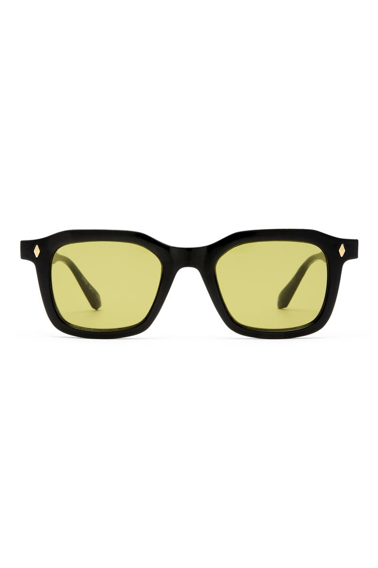 Zodiac 48mm Small Square Sunglasses, Main, color, BLACK / MOSS TINT