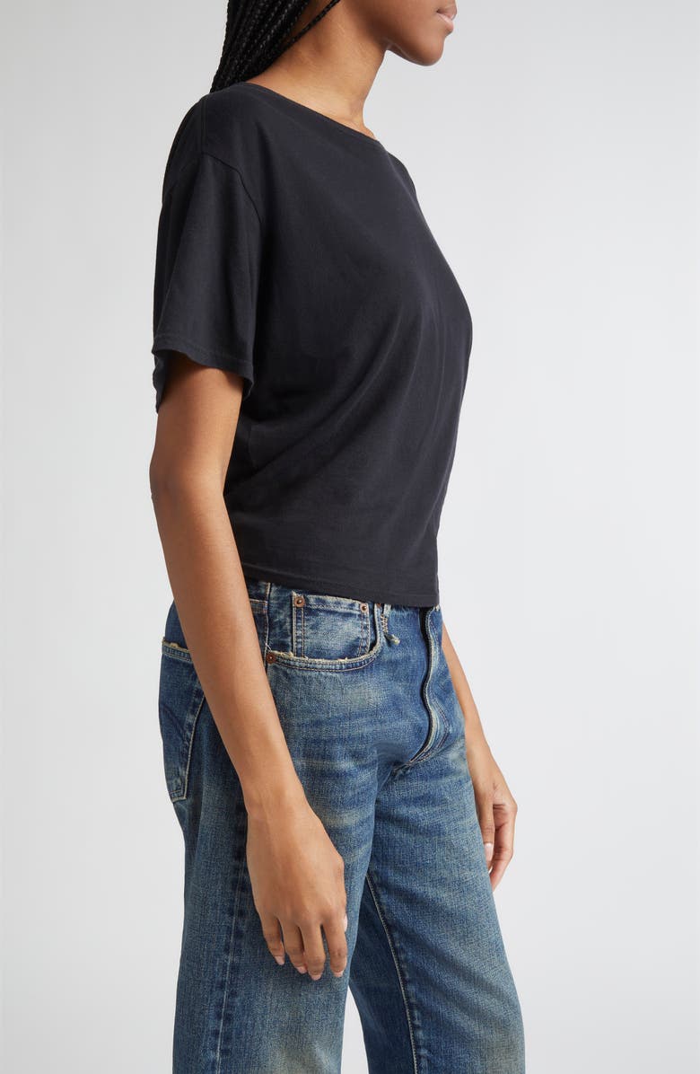 R13 Tight Waist Cotton & Cashmere T-Shirt, Alternate, color, Black